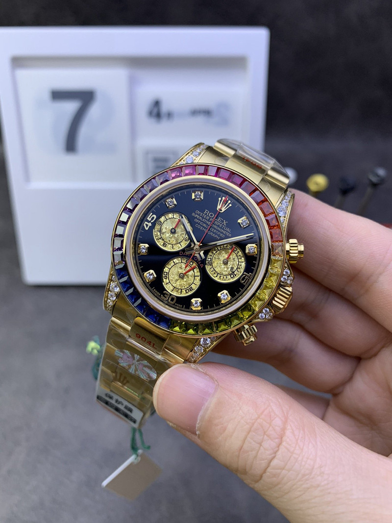 롤렉스 데이토나 금통 다이아 레인보우