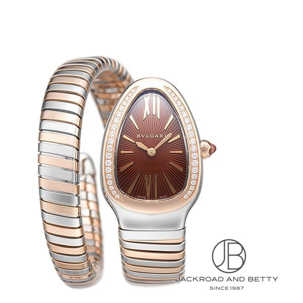 불가리 세르펜티 투보가스 워치 로즈골드 와인 콤비 다이아 상