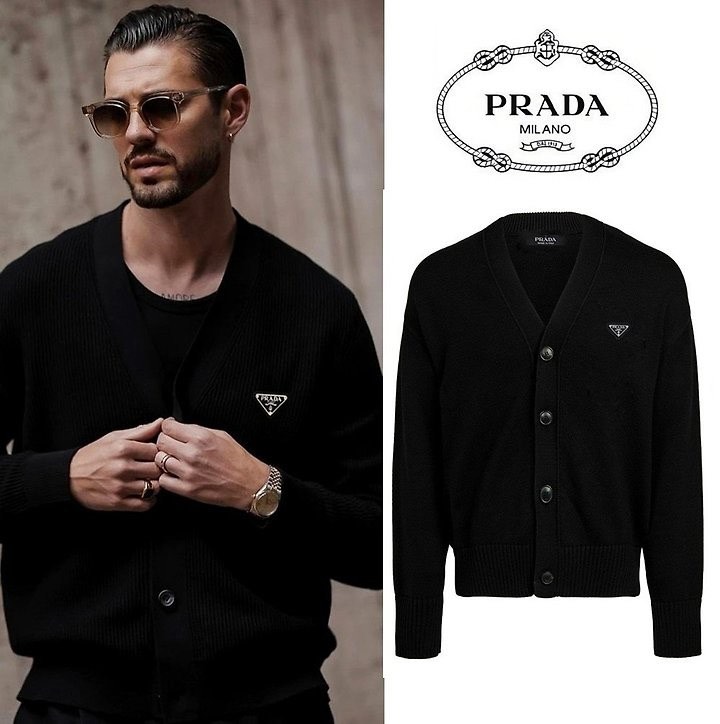 ⚪️  2025 S/S PRADA 트라이앵글 플레이트 커플가디건⚪️ view 2