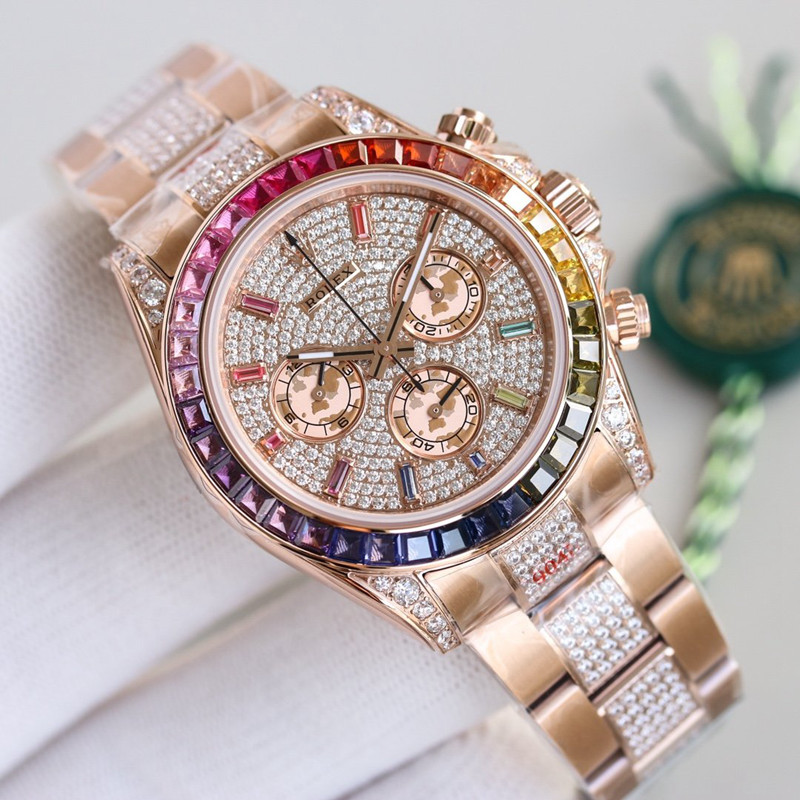 롤렉스 코스모그래프 데이토나 116595RBOW 18K 에버로즈골드 레인보우 풀 다이아몬드