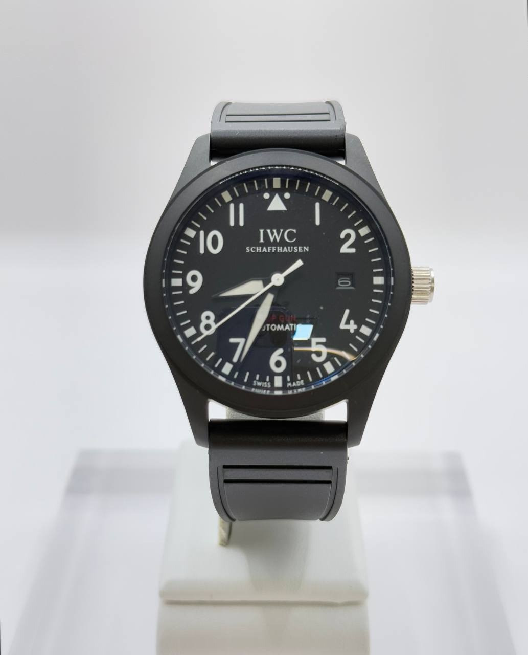 IWC 파일럿 워치 탑건 41mm  IW326906  WC06    최고급 사파이어 글라스  업그레이드된 오토무브  고급우드케이스 포함  9.0