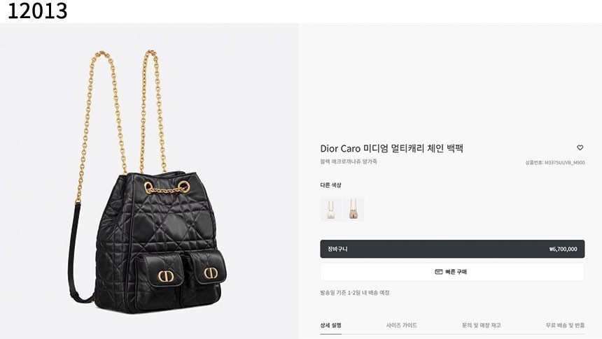 디올 [Christian Dior] 수입프리미엄급 Dior Caro 미디엄 멀티캐리 체인 백팩 view 3