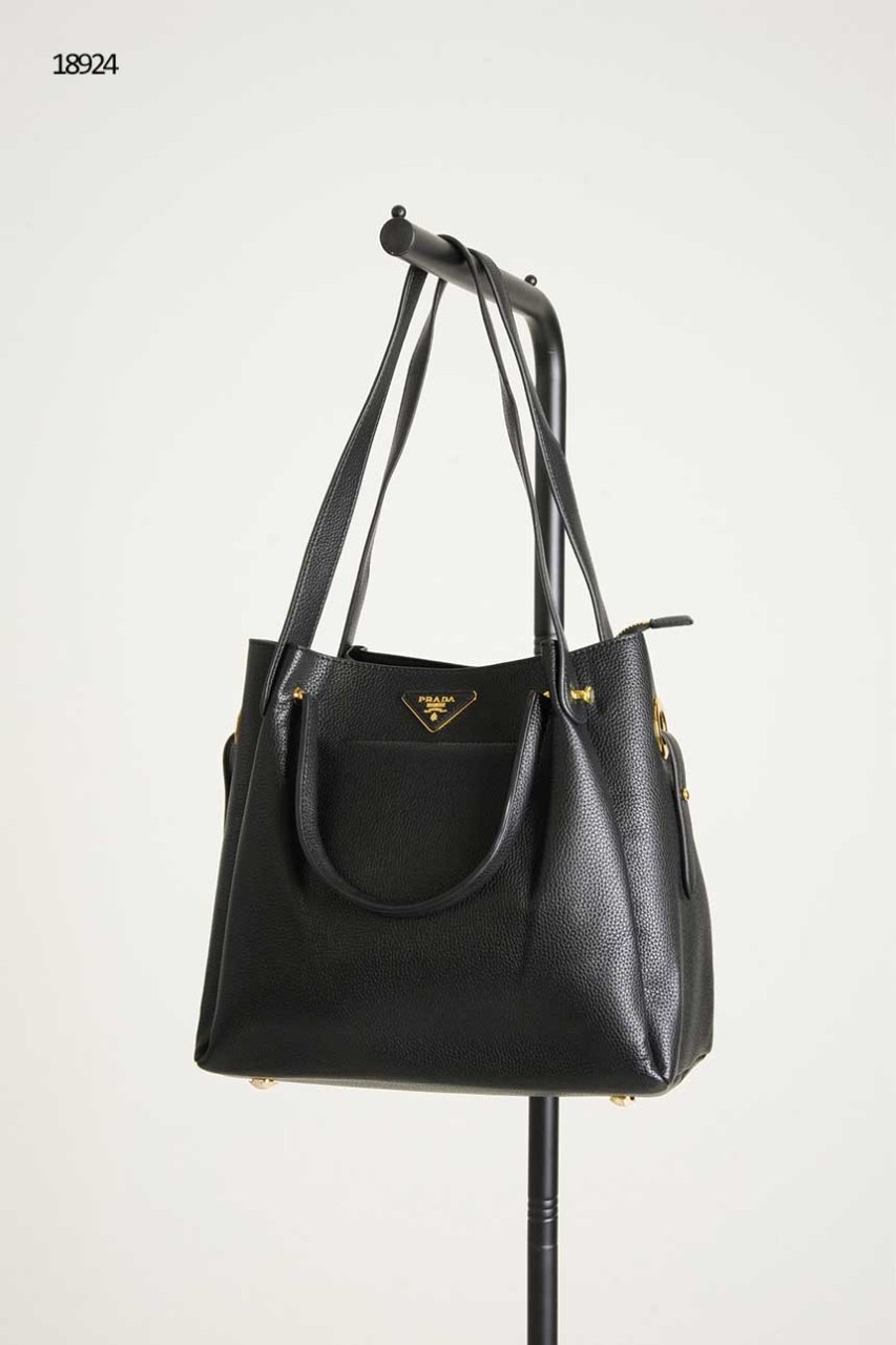 프라다 레더 금장 투웨이 백