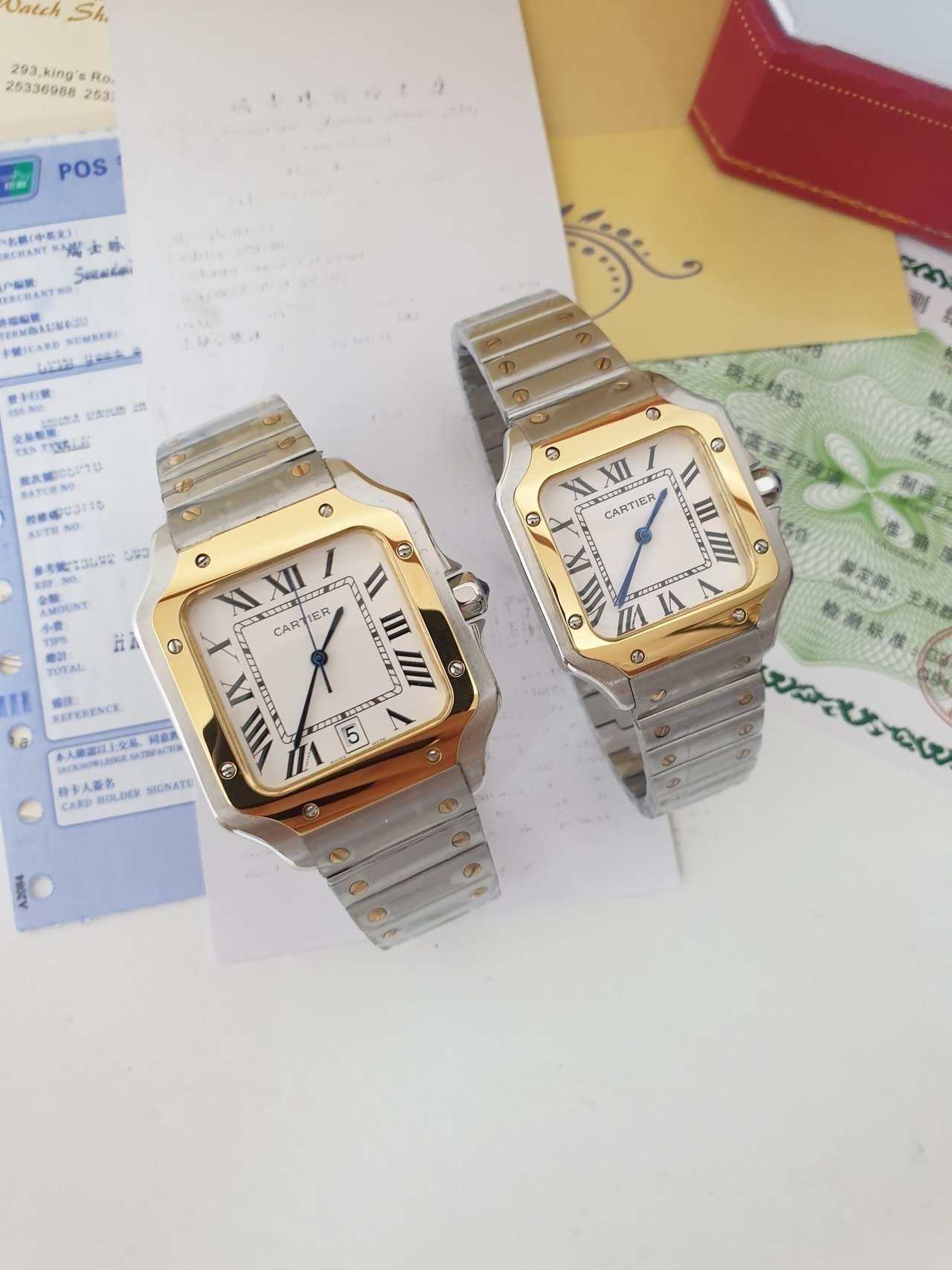 까르띠에 산토스 콤비 메탈 시계  