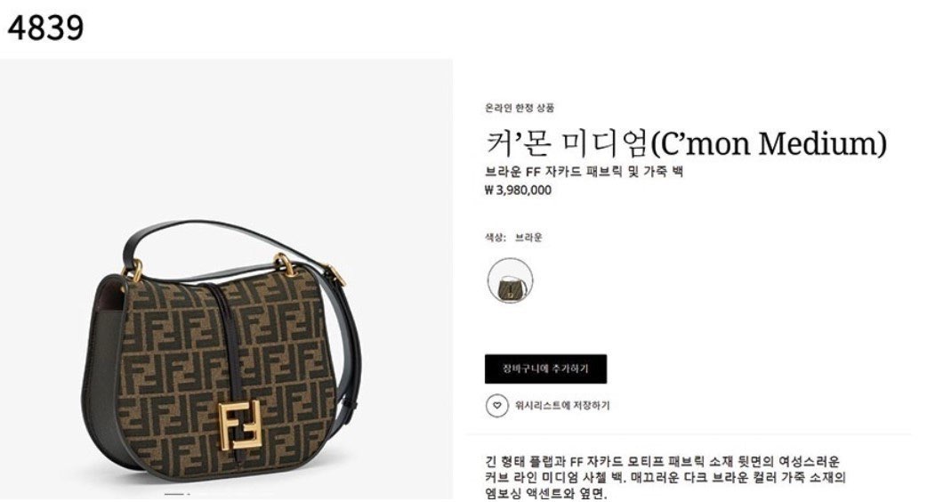 펜디 [FENDI] 수입프리미엄급 커'몬 미디엄 백  view 3