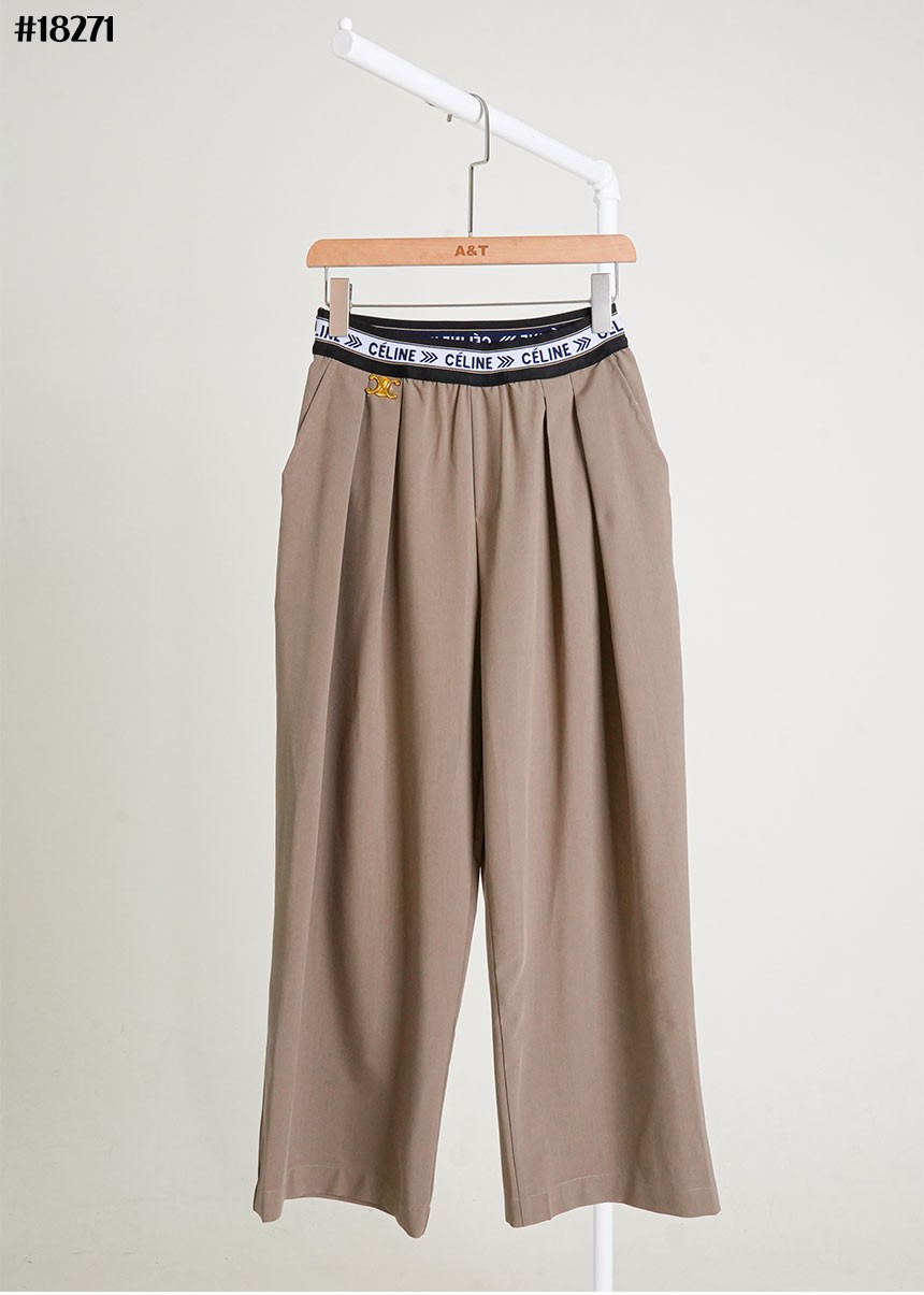 셀린느 트리옹프 핀턱 와이드 밴딩 팬츠