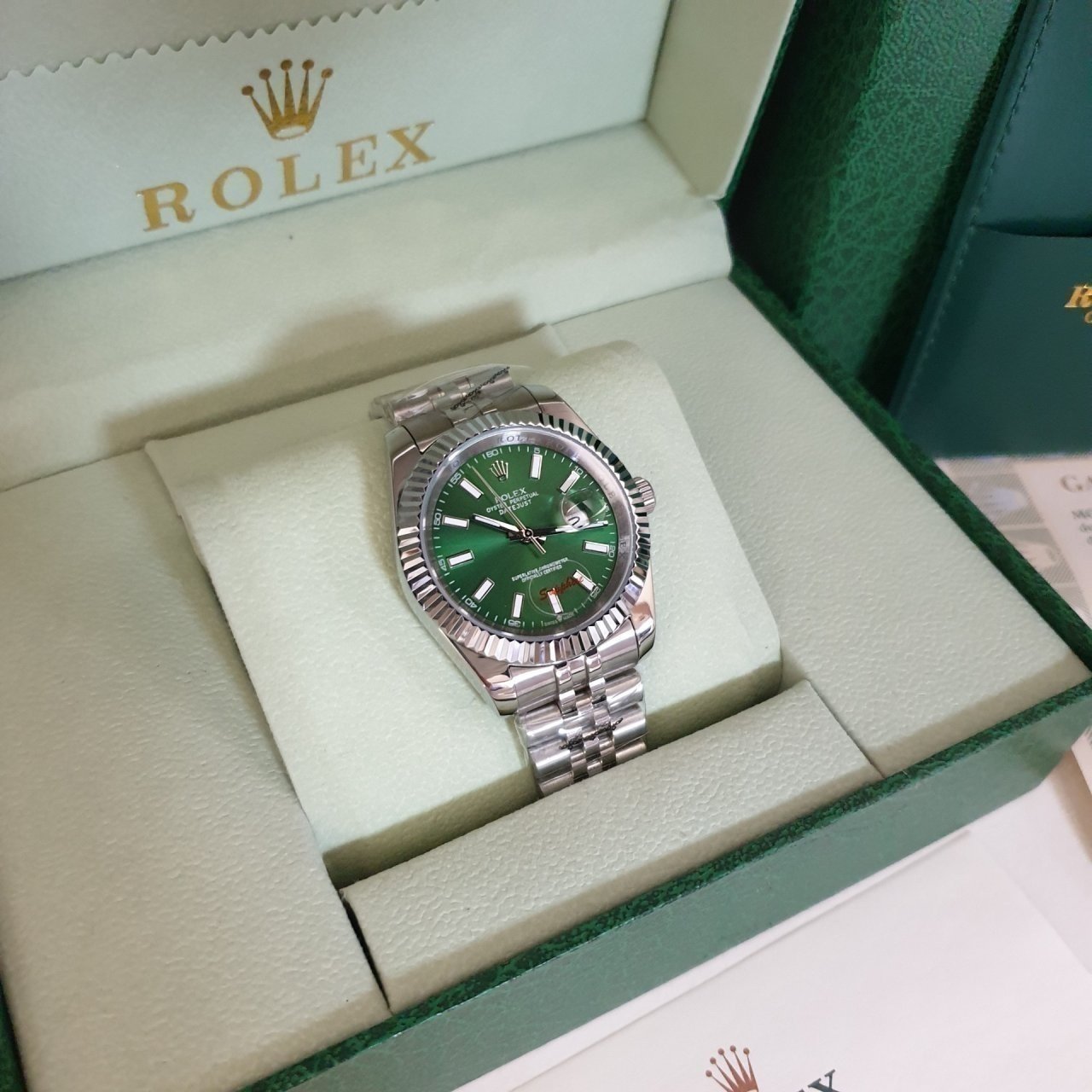 롤렉스 데이져스트2 녹판 실버 메탈 시계 -커플-