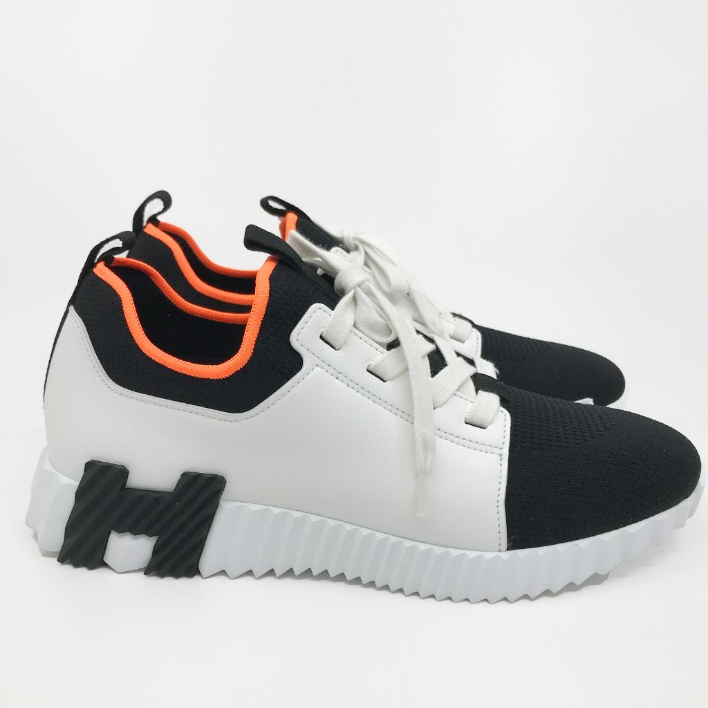 에르메스 디파트 스니커즈 니트 카프스킨 & 누아블랑