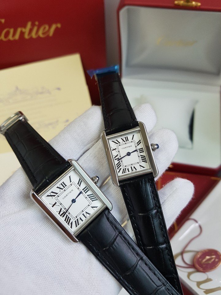 까르띠에 탱크솔로 은장 가죽밴드 