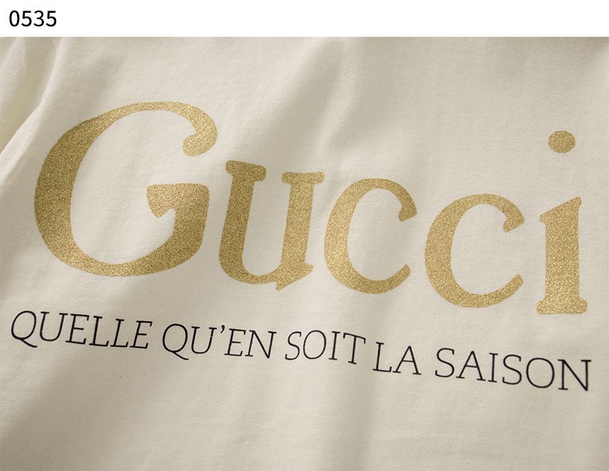 구찌 [GUCCI] 수입프리미엄급 구찌 골드 레터링 로고 남여공용 반팔 티셔츠 view 9