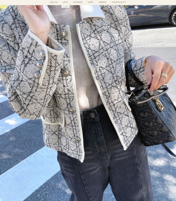 25SS. 투톤 카라 트위드 자켓