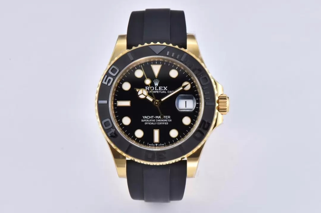 클린공장 롤렉스 요트마스터 옐로우골드 블랙 다이얼 블랙 러버밴드 42mm 226658