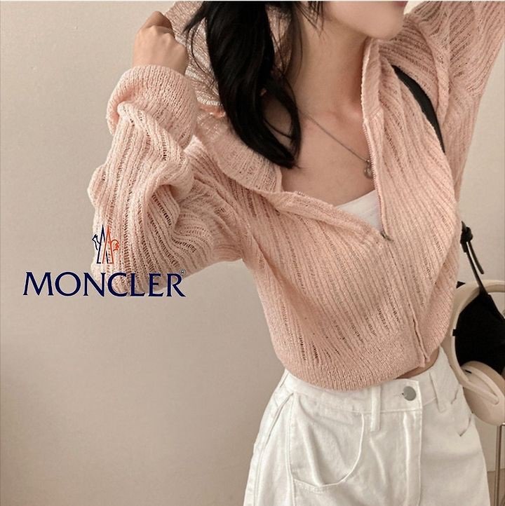 몽클 후드 부클 지퍼 