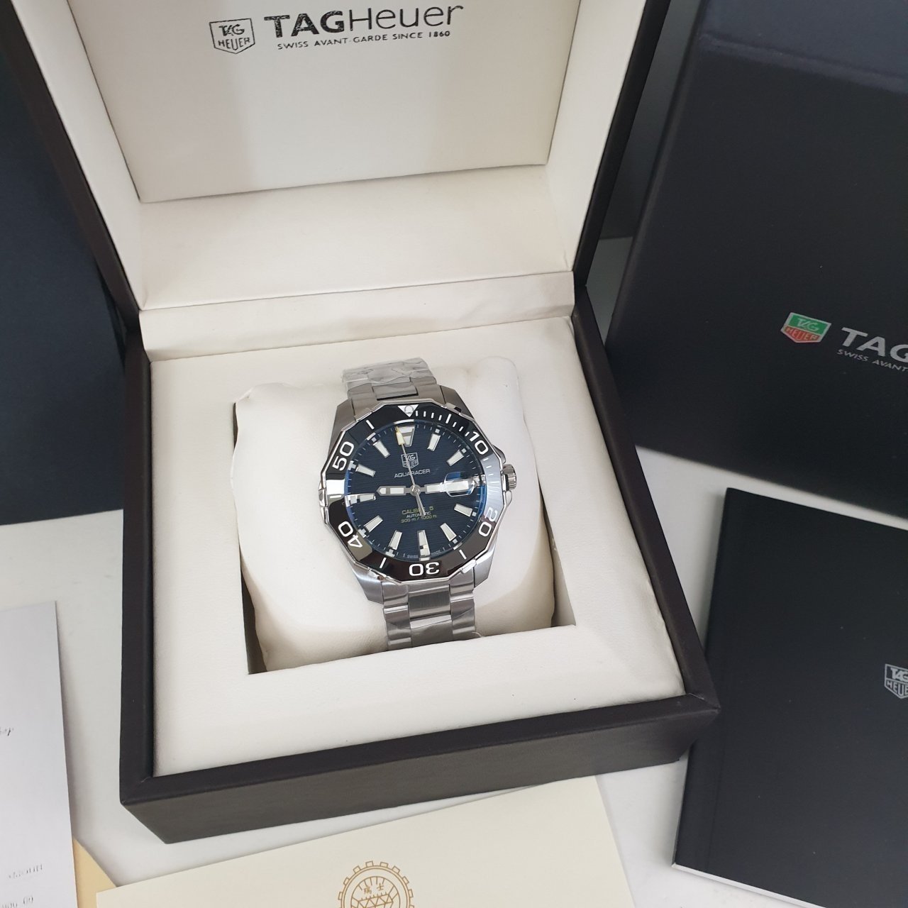 테그호이어 아쿠아레이서 검판 메탈 시계