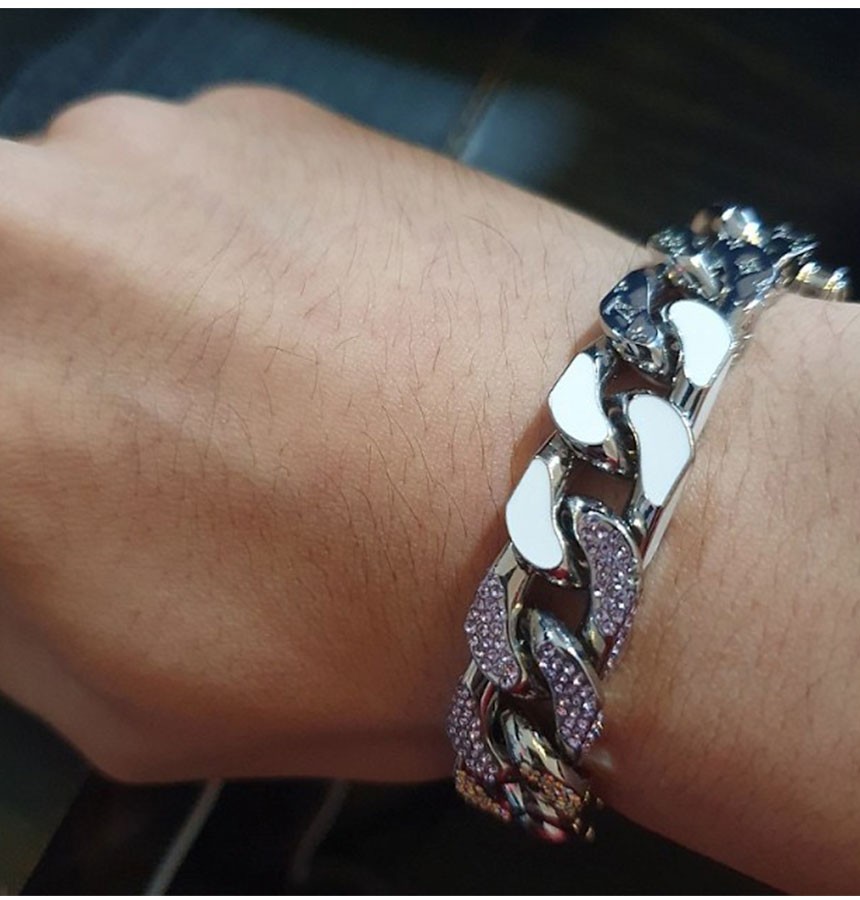 루이비통 X 버질 아블로 콜라보 패치 체인 링크 팔찌 