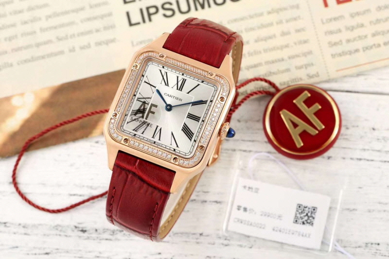 AF 팩토리 CARTIER 까르띠에 산토스 시리즈 WJSA0017(소형) / WJSA0016(대형) 가죽 쿼츠 시계