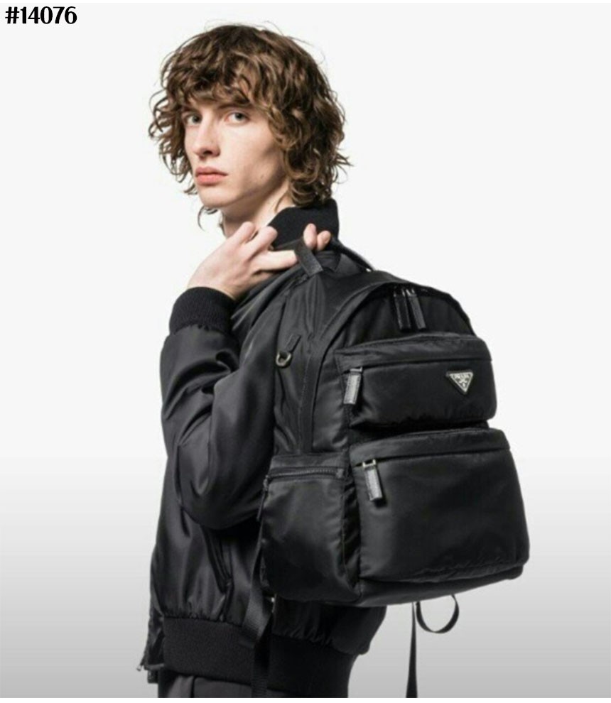 프라다 리나일론 삼각 로고 투 포켓 포코노 백팩