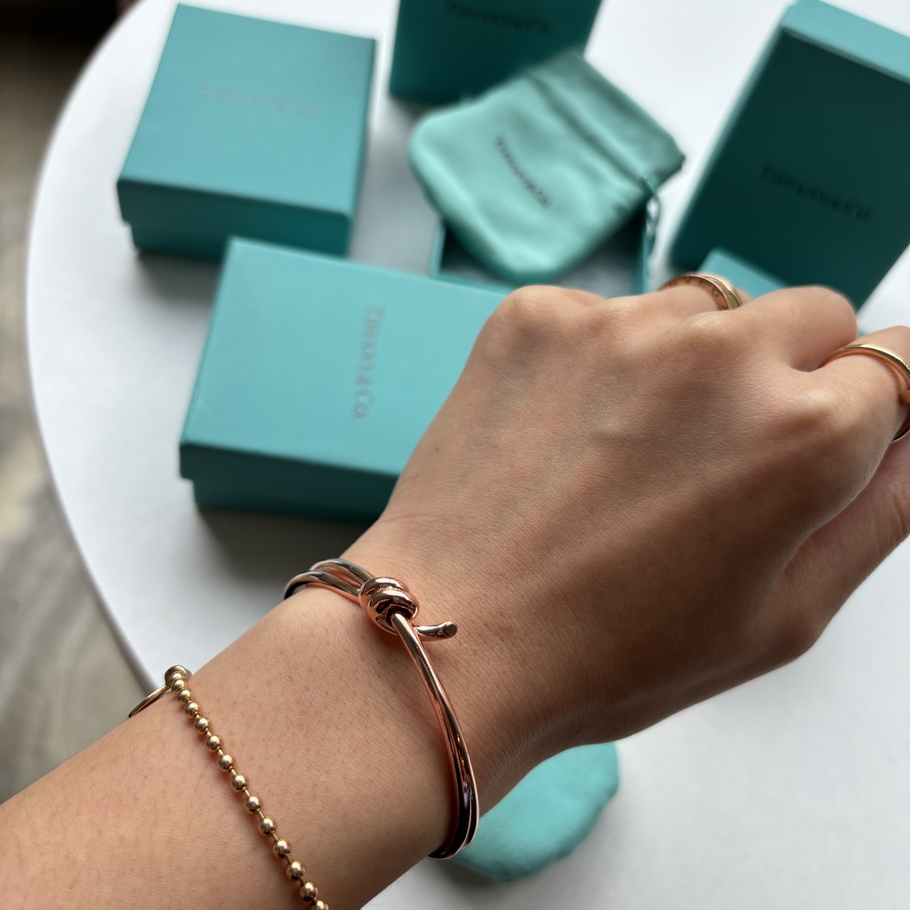 티파니 더블 로우 힌지드 뱅글