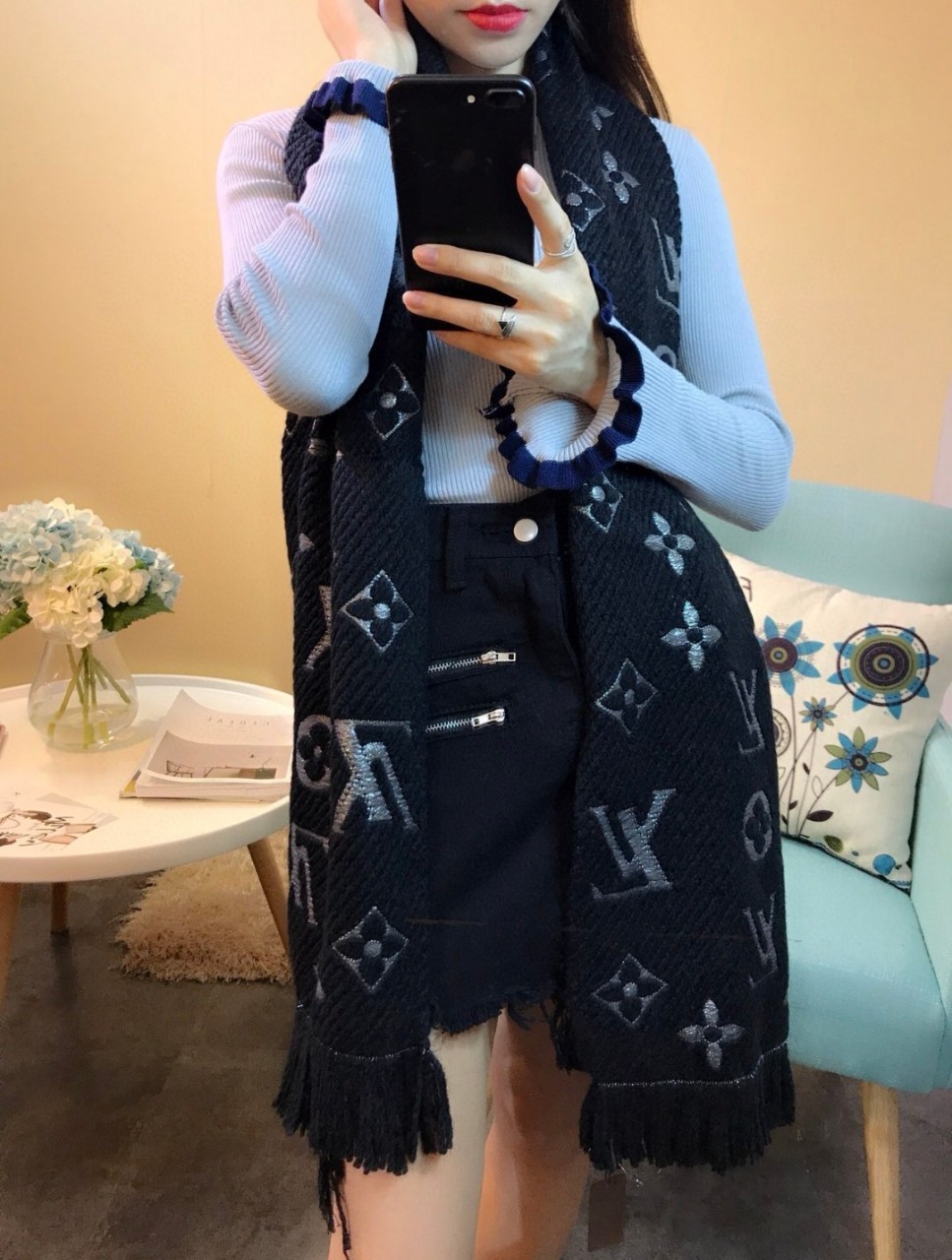 루이비통 메탈 와인 머플러