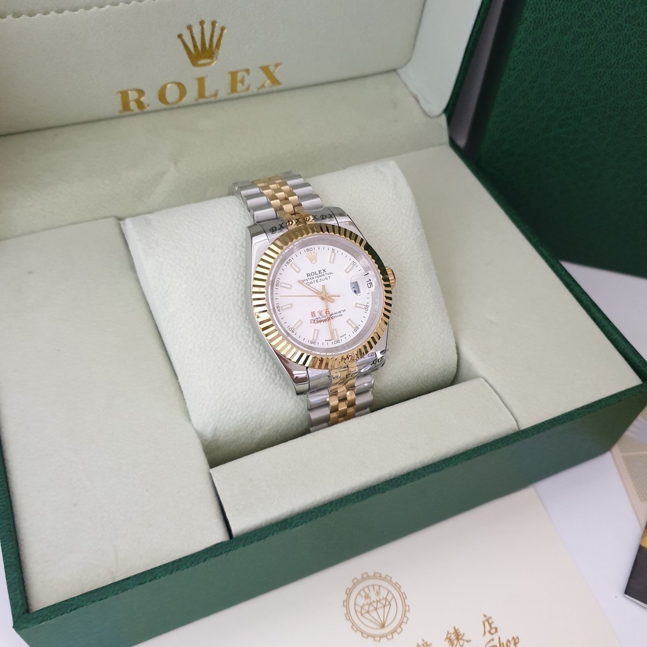 롤렉스 데이져스트 흰판 콤비 메탈 시계 