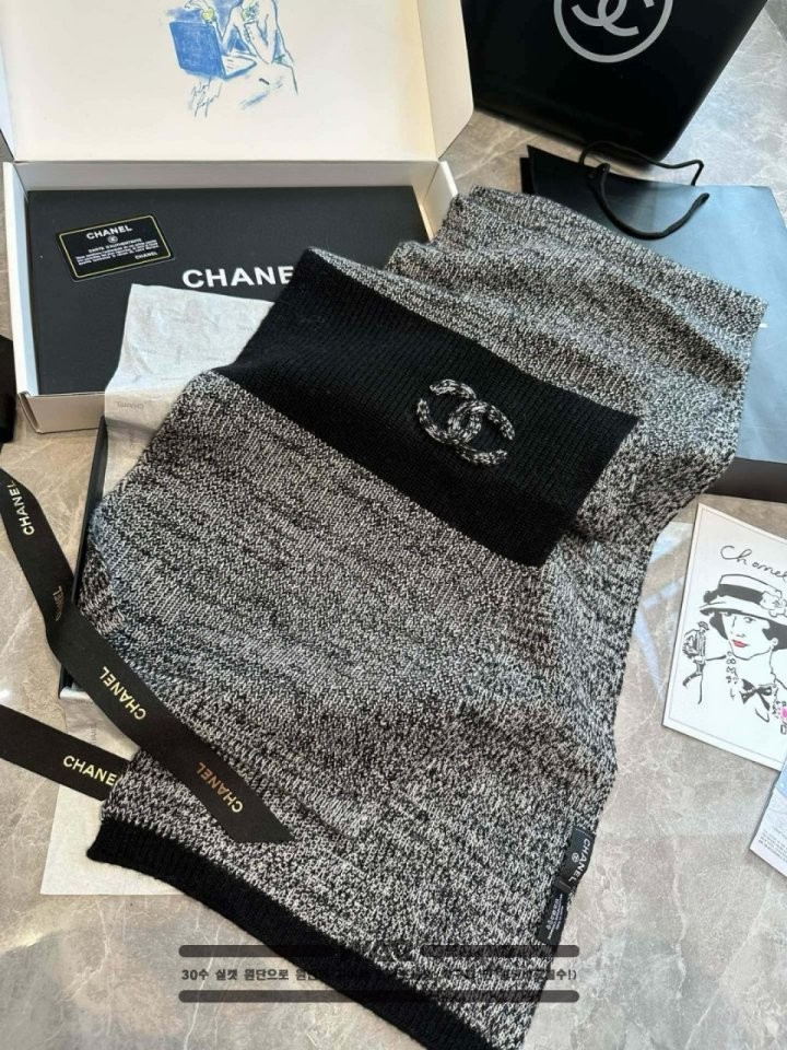 CHANEL] 보카시 라인 포인트 머플러