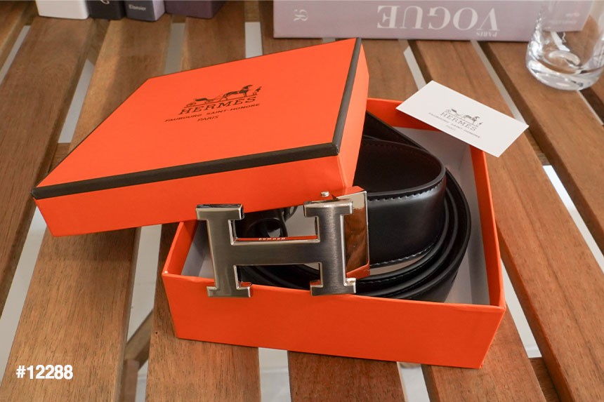 에르메스 소가죽 H스틸로고 양면 벨트 (컷팅식) 