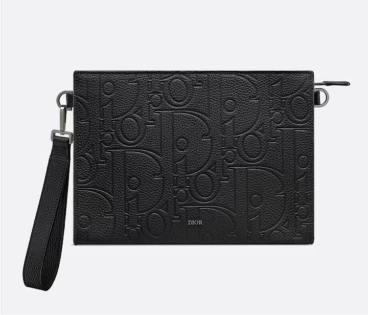 A5 트라이앵글 파우치 블랙 Dior Gravity 가죽