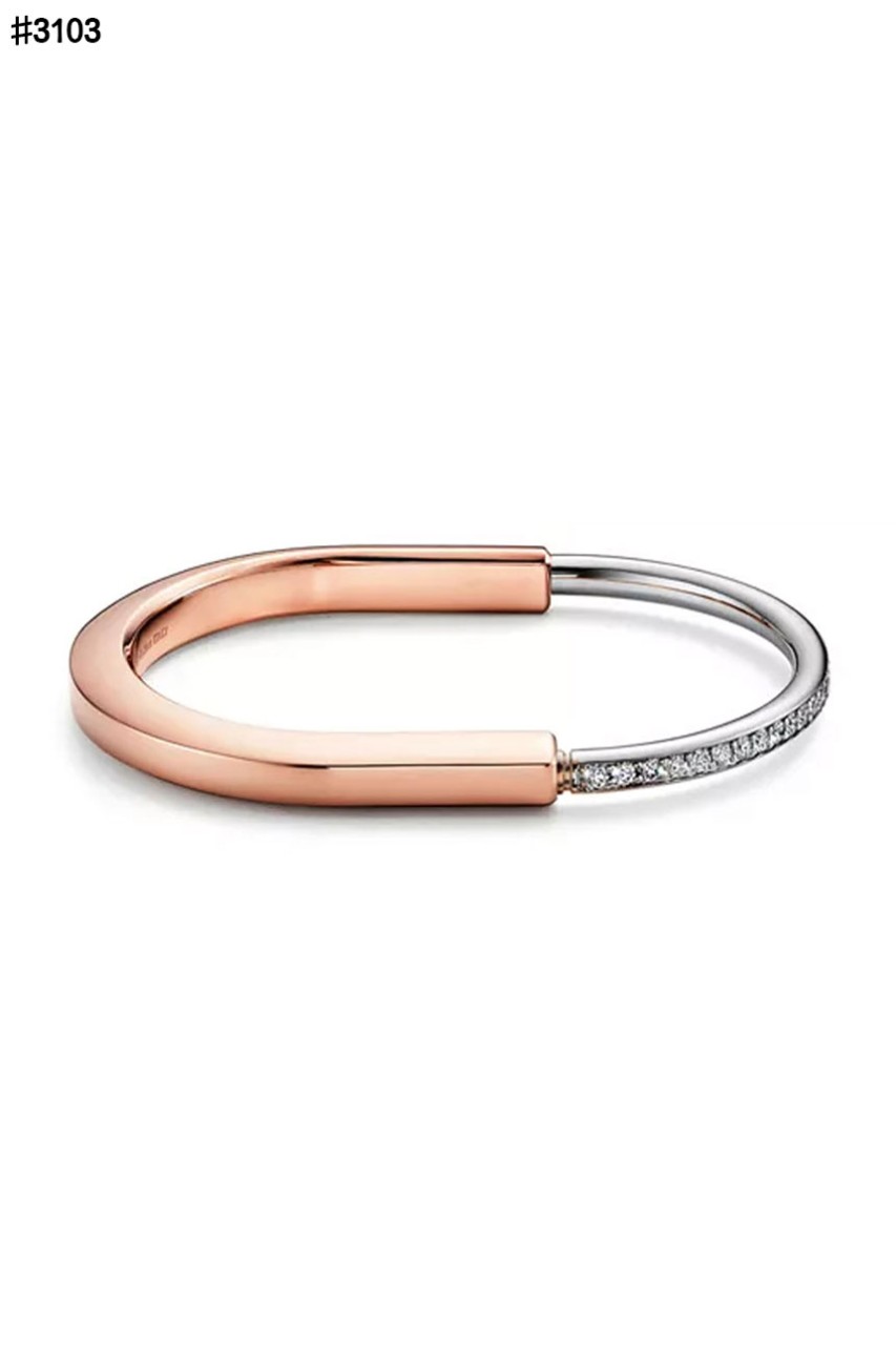 티파니앤코 티파니 락 뱅글 브레이슬릿 하프 파베 다이아몬드 세팅
