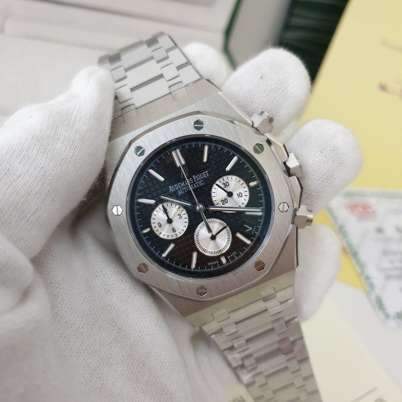 오데마피게 로얄오크 크로노 검판 실버