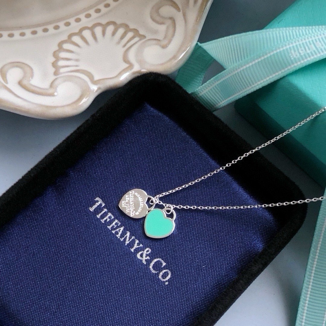 티파니 리턴 투 티파니 더블 하트 태그 펜던트 목걸이 미니사이즈