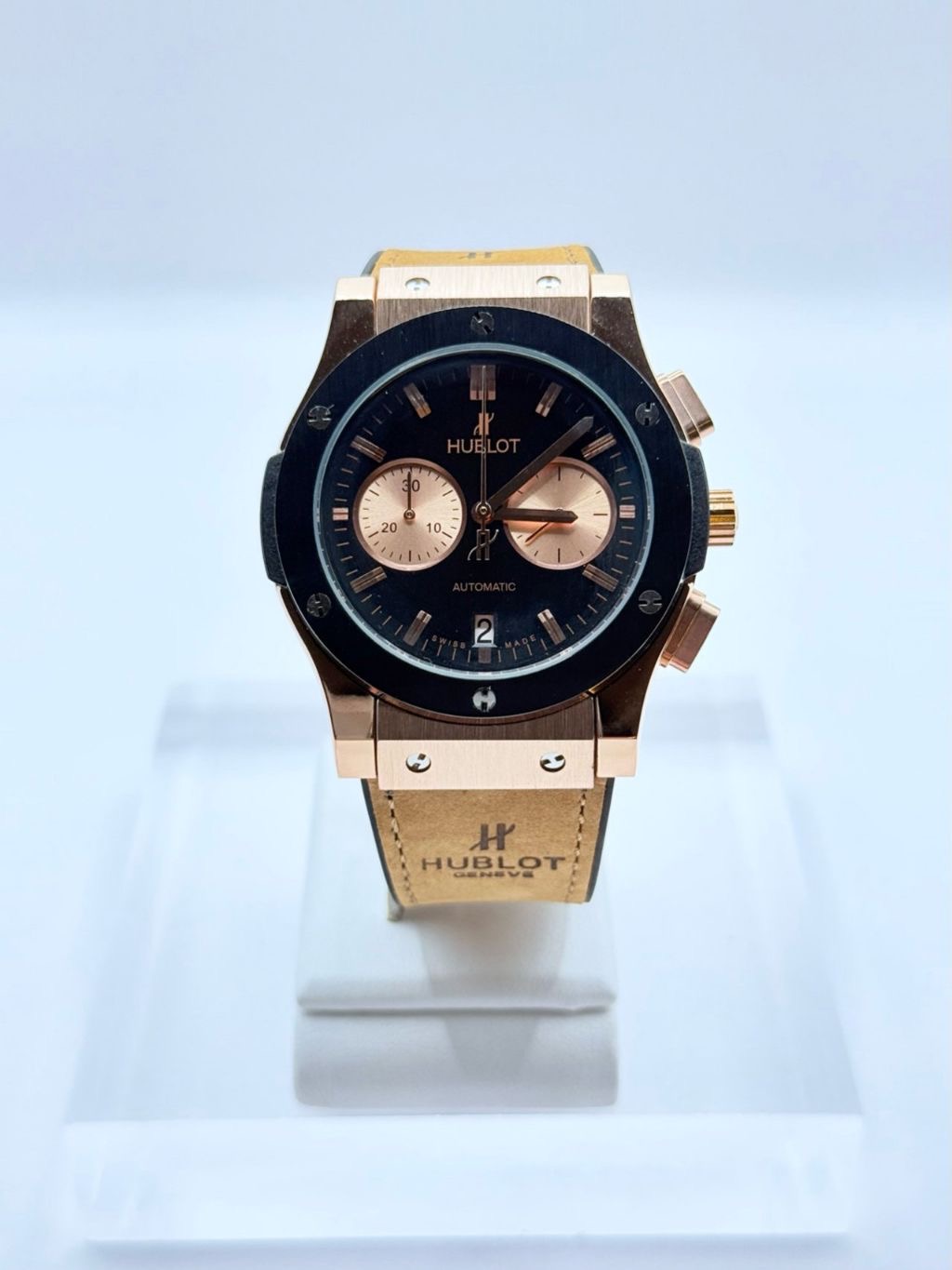 퓨전 클래식 블랙다이얼 콤비 