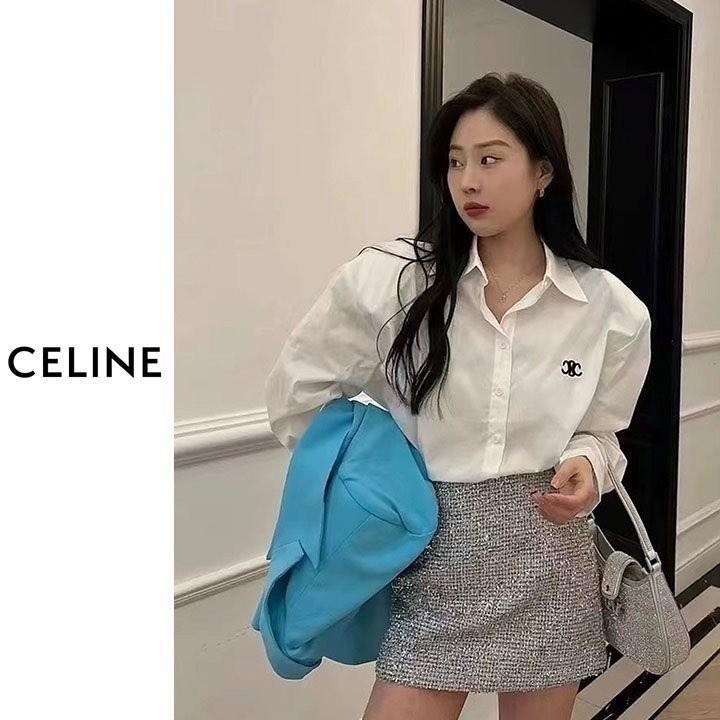 [C] 트리옴페 자수 오버핏 셔츠 view 4