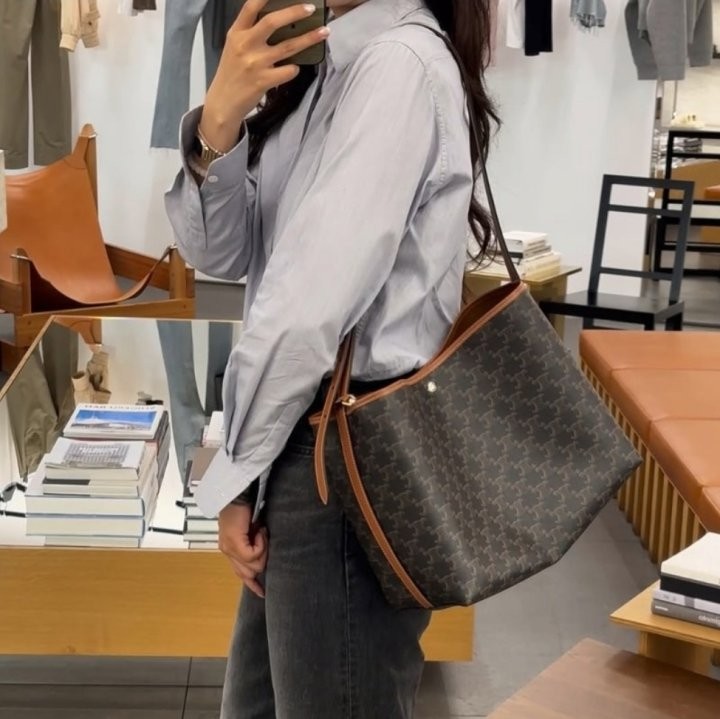 소프트 쇼퍼 백 - 트리옹프 캔버스 & 카프스킨