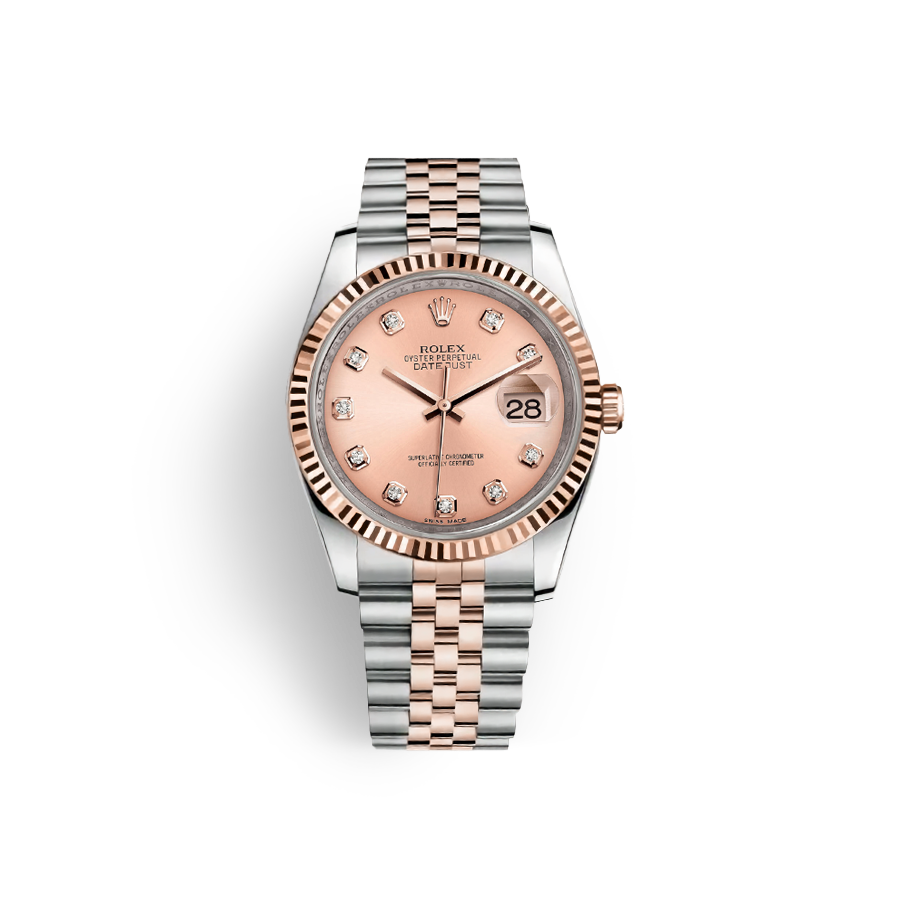 로렉스 데이트저스트 31 오이스터, 31mm , 오이스터스틸 및 에버로즈 골드 로즈핑크판 