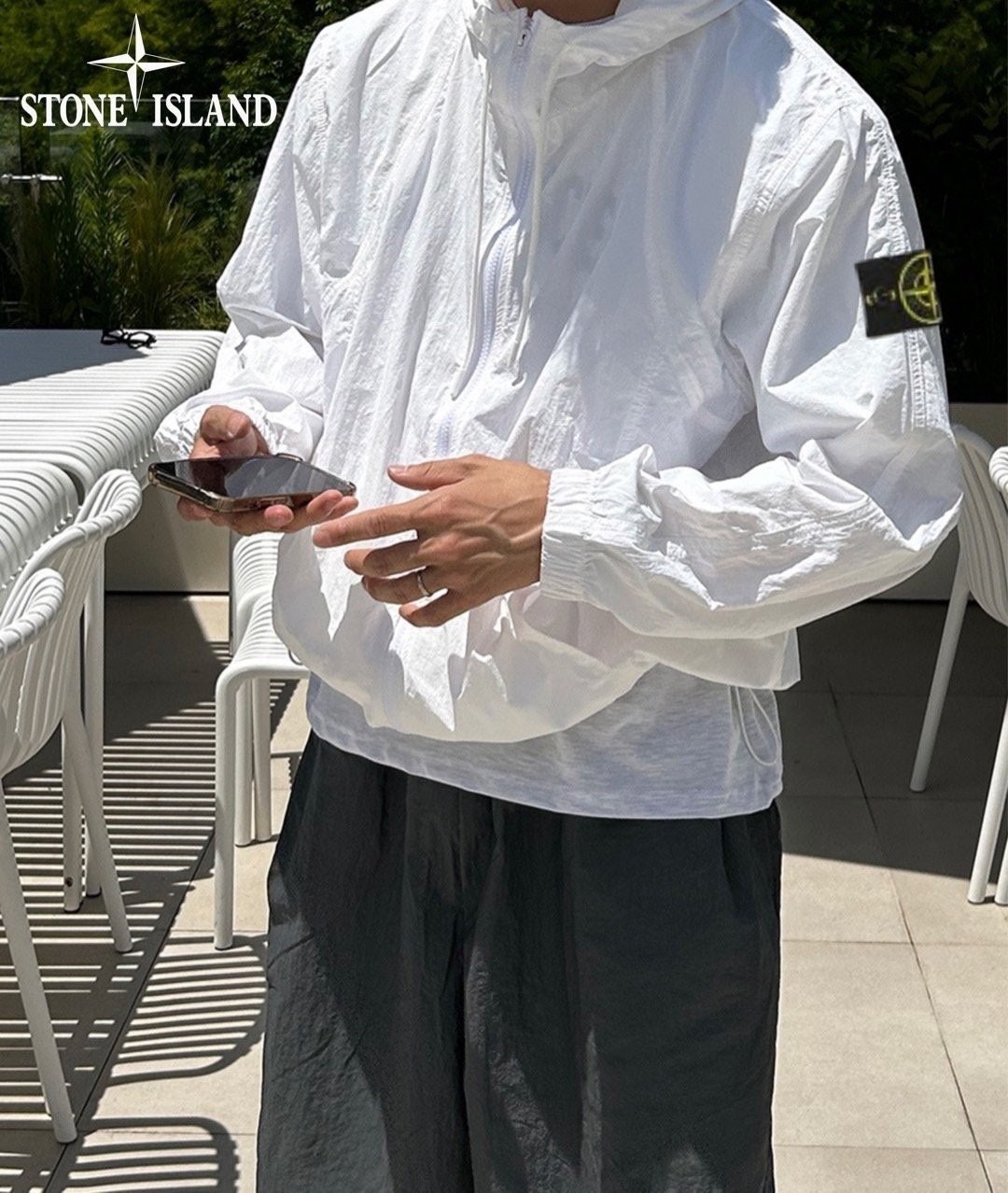 스톤 썸머 나일론 후드 윈드브레이커 view 2